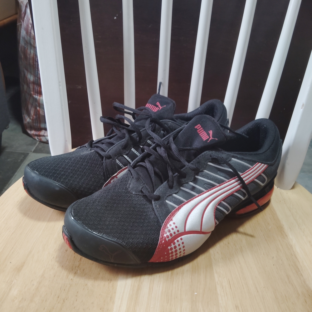 Puma Black and Red Athletic Shoes